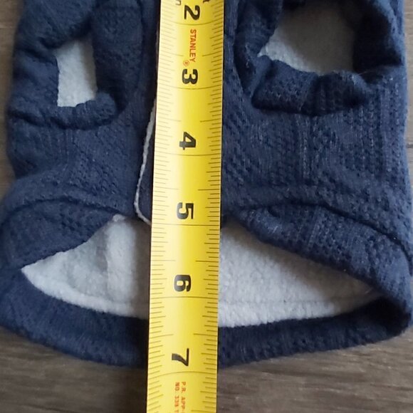 TRADEMARK Baby Dark Blue Cable Knit Fleece Lined Winter Dog Sweater Vest-Size XS - Picture 7 of 7